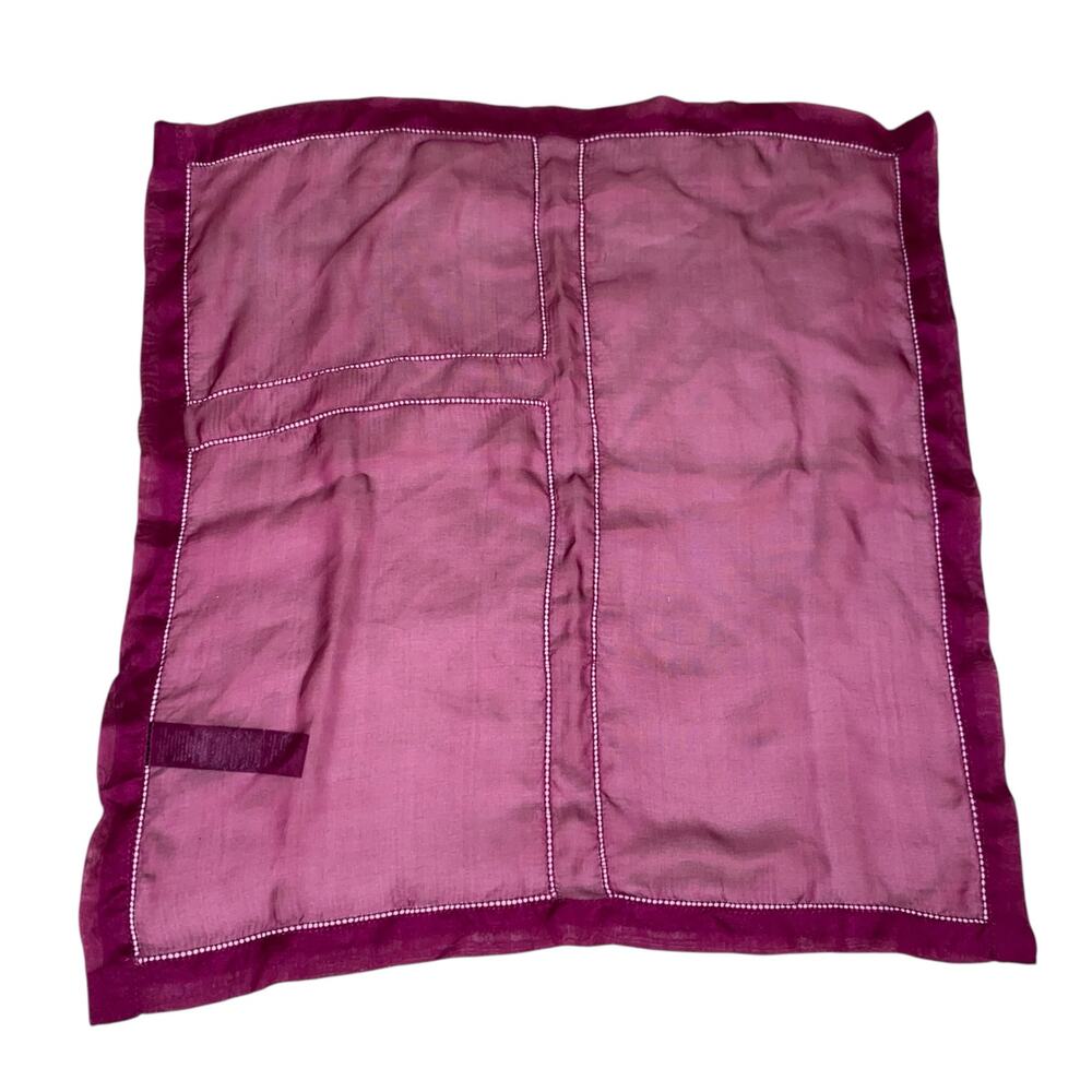 Single Burgundy 100% Silk Sheer Handkerchief (18"x19") White House Black Market